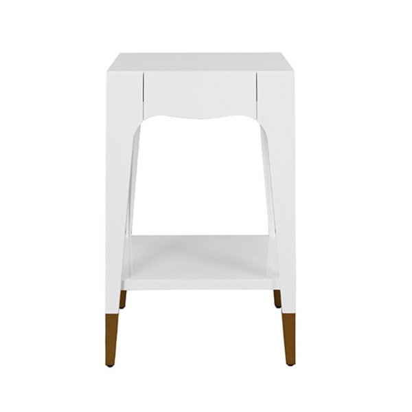 Patti Glossy White Lacquer One Drawer Side Table