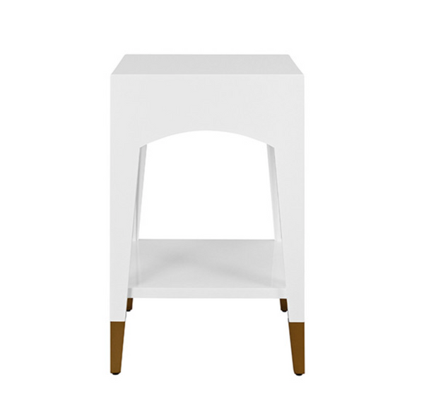 Patti Glossy White Lacquer One Drawer Side Table