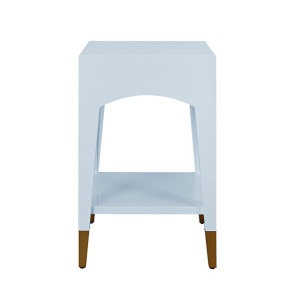 Ronny Glossy Light Blue Lacquer One Drawer Side Table