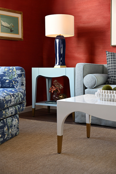 Ronny Glossy Light Blue Lacquer One Drawer Side Table