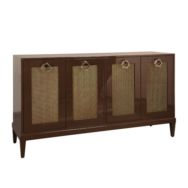 Marcella Glossy Chocolate Lacquer Foor Door Buffet