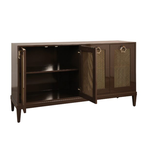 Marcella Glossy Chocolate Lacquer Foor Door Buffet