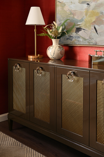 Marcella Glossy Chocolate Lacquer Foor Door Buffet
