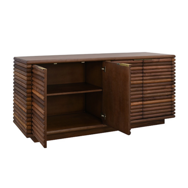 Giovanni Walnut Four Door Reed Buffet