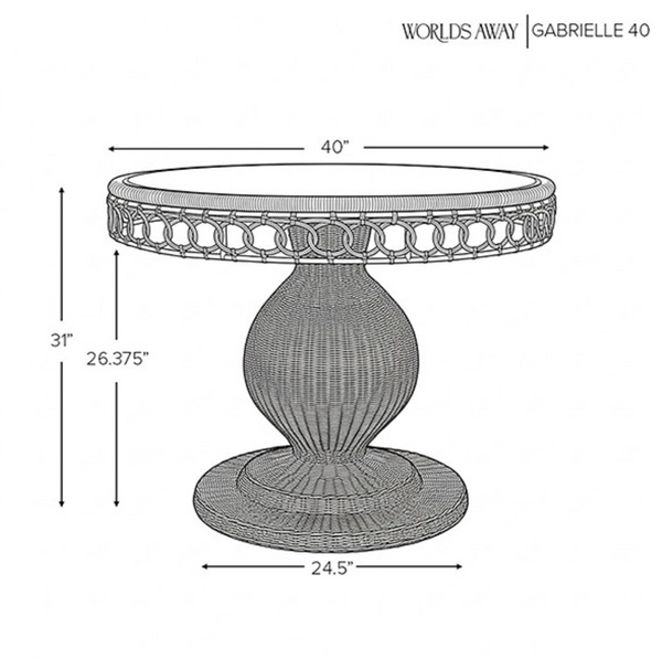 Gabrielle 40" Rattan Pedestal Dining Table
