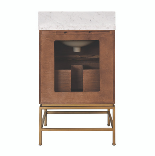 Clifford 24" Dark Burlwood Single Sink Bath Vanity