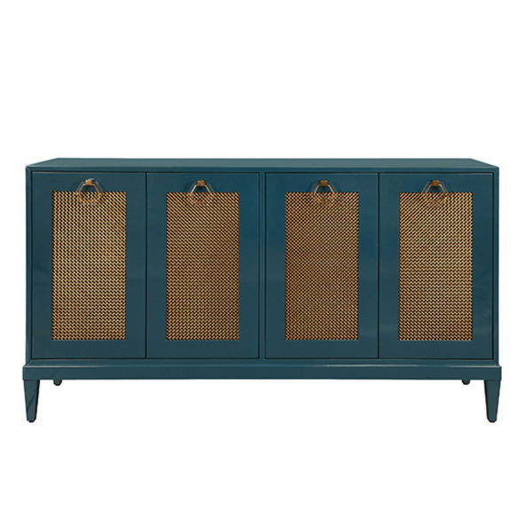 Marcella Glossy Teal Lacquer Four Door Buffet