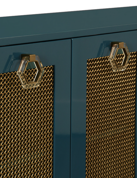 Marcella Glossy Teal Lacquer Four Door Buffet
