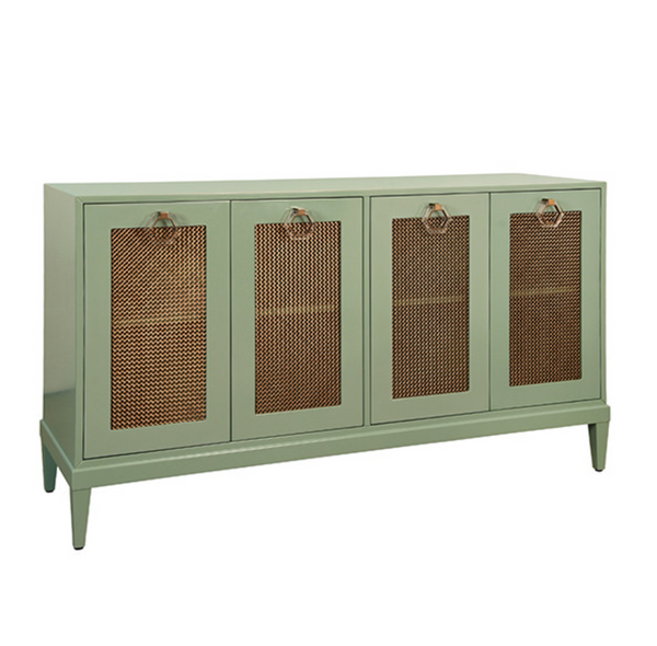 Marcella Glossy Green Lacquer Foor Dour Buffet