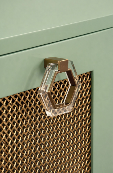 Marcella Glossy Green Lacquer Foor Dour Buffet