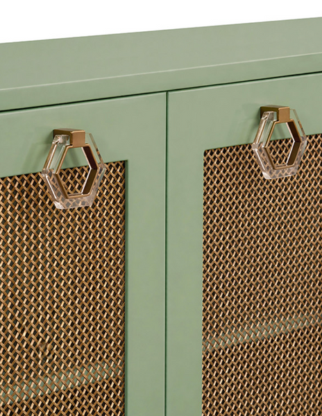 Marcella Glossy Green Lacquer Foor Dour Buffet