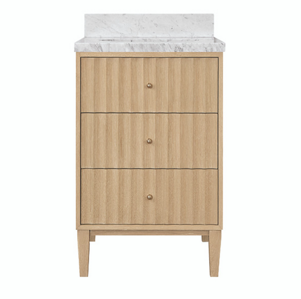 Odin 24" Fluted Cerused Oak Bath Vanity