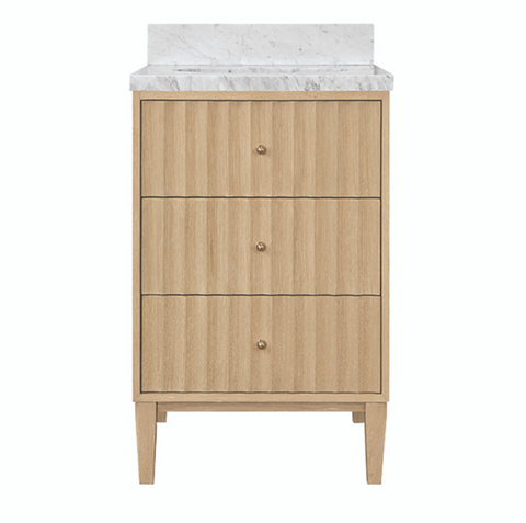 Odin 24" Fluted Cerused Oak Bath Vanity