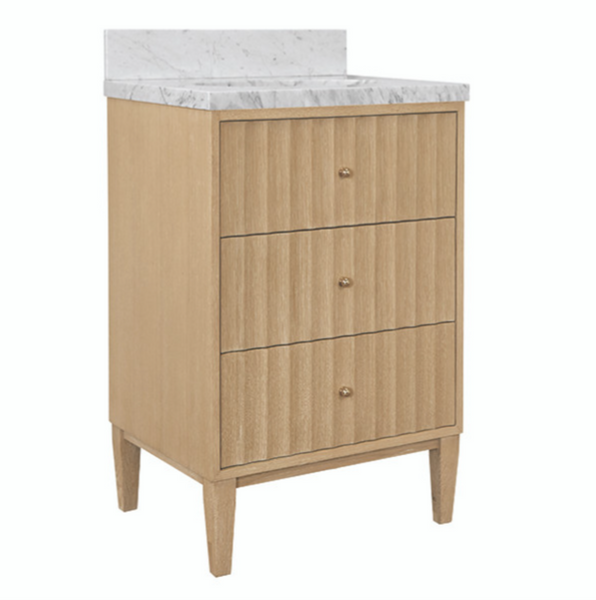 Odin 24" Fluted Cerused Oak Bath Vanity