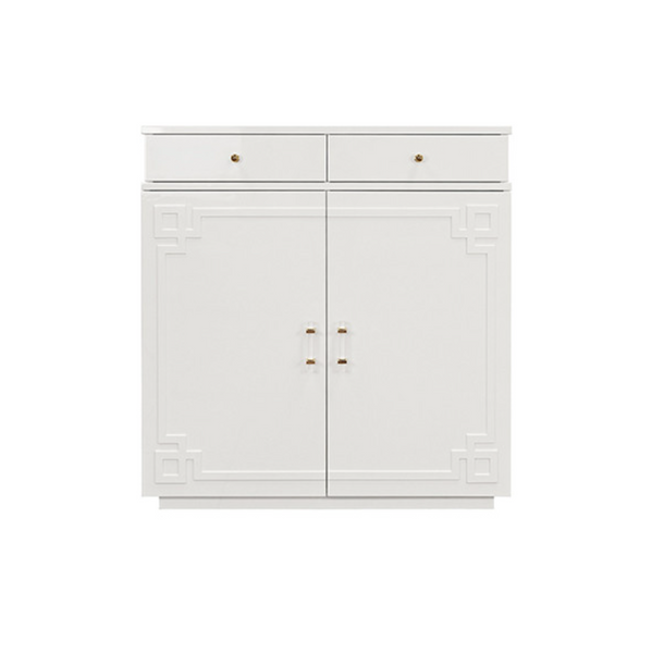 Glenn White Lacquer Two Door/Two Drawer Cabinet