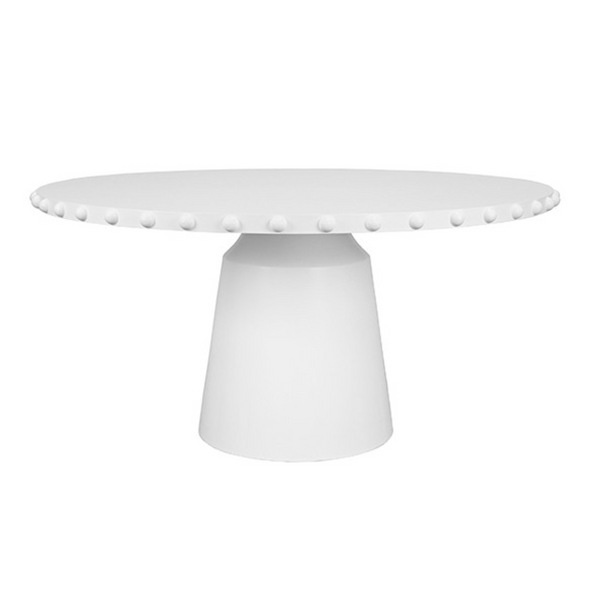 Lucian Round Matte White Lacquer Dining Table