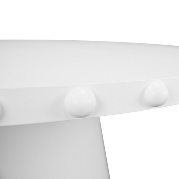 Lucian Round Matte White Lacquer Dining Table