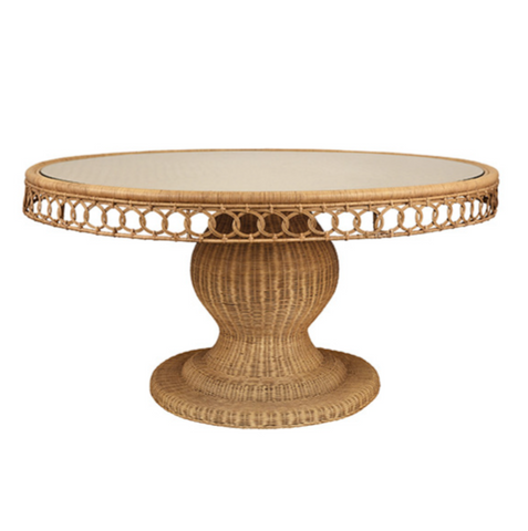 Gabrielle 60" Round Rattan Pedestal Dining Table