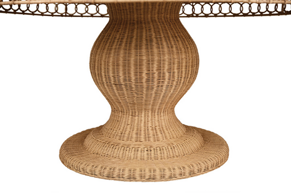 Gabrielle 60" Round Rattan Pedestal Dining Table