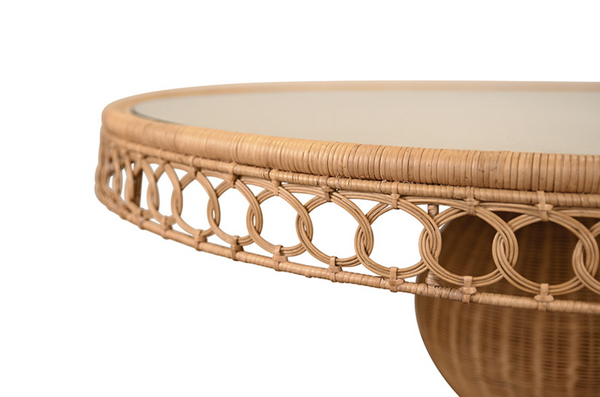 Gabrielle 60" Round Rattan Pedestal Dining Table