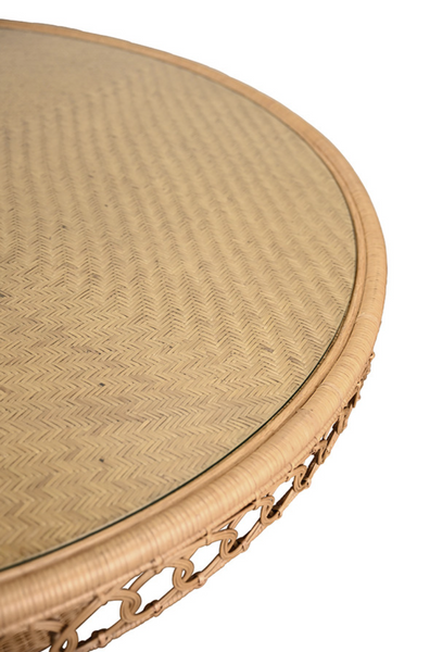 Gabrielle 60" Round Rattan Pedestal Dining Table