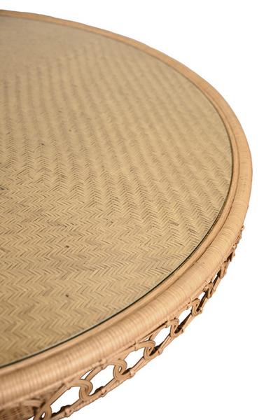 Gabrielle 60" Round Rattan Pedestal Dining Table
