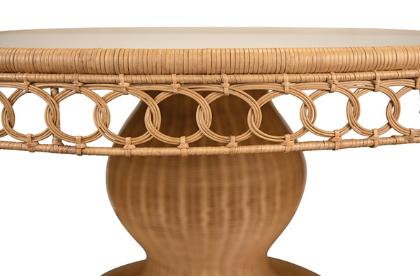 Gabrielle 60" Round Rattan Pedestal Dining Table