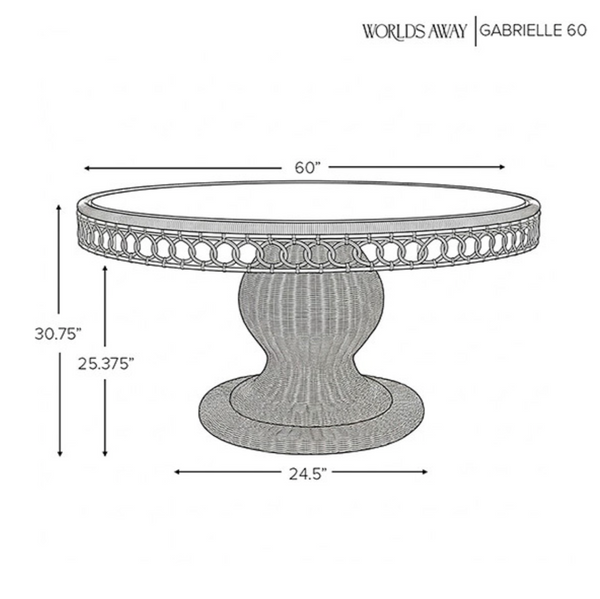 Gabrielle 60" Round Rattan Pedestal Dining Table