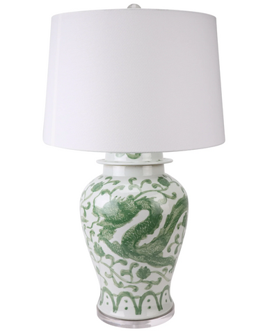 Jingdezhen Porcelain Hand-Painted Temple Jar Table Lamp - Matthew Izzo Collection