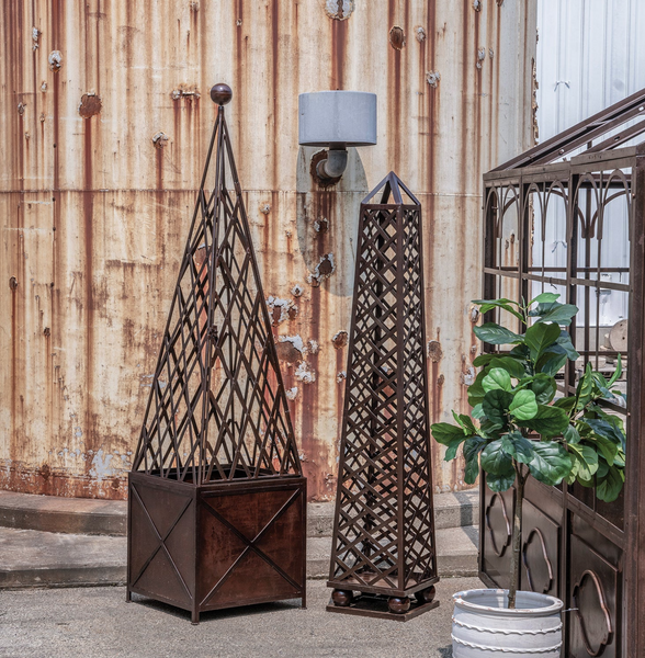 Cast Iron Large Topiary Obelisk - Matthew Izzo Collection