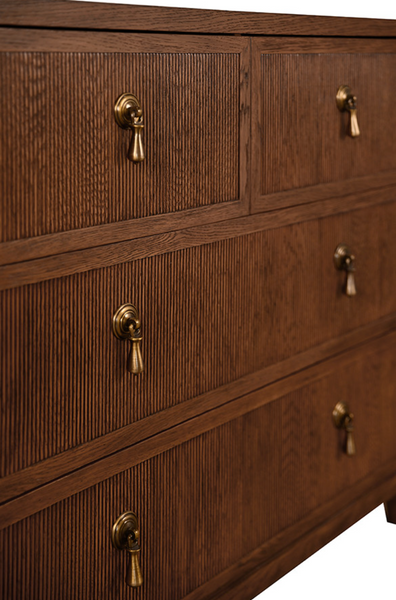 Pascal Provincial Brown Oak Chest of Drawers
