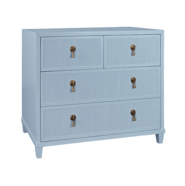 Pascal Provincial Matte Light Blue Lacquer Chest of Drawers
