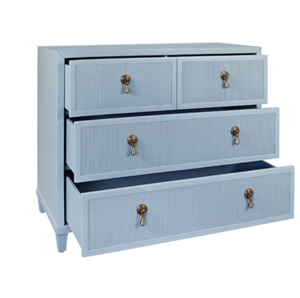 Pascal Provincial Matte Light Blue Lacquer Chest of Drawers