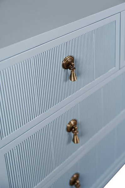 Pascal Provincial Matte Light Blue Lacquer Chest of Drawers