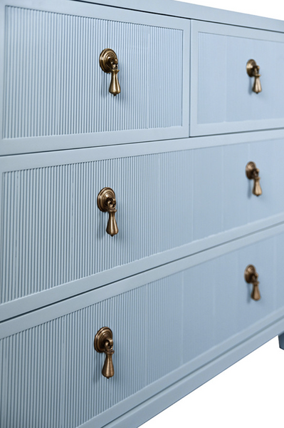 Pascal Provincial Matte Light Blue Lacquer Chest of Drawers