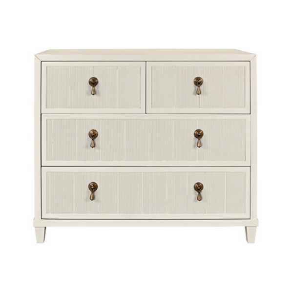 Pascal Provincial Matte Antique White Lacquer Chest of Drawers