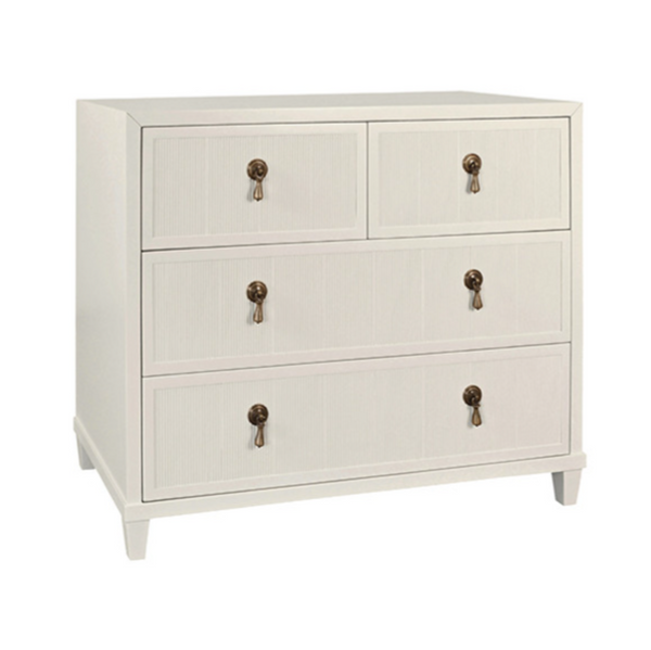 Pascal Provincial Matte Antique White Lacquer Chest of Drawers