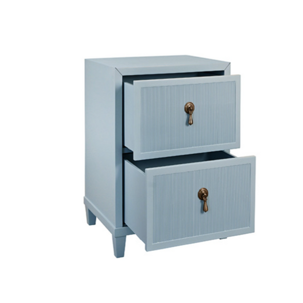 Novalie Light Blue Matte Lacquer Side Table