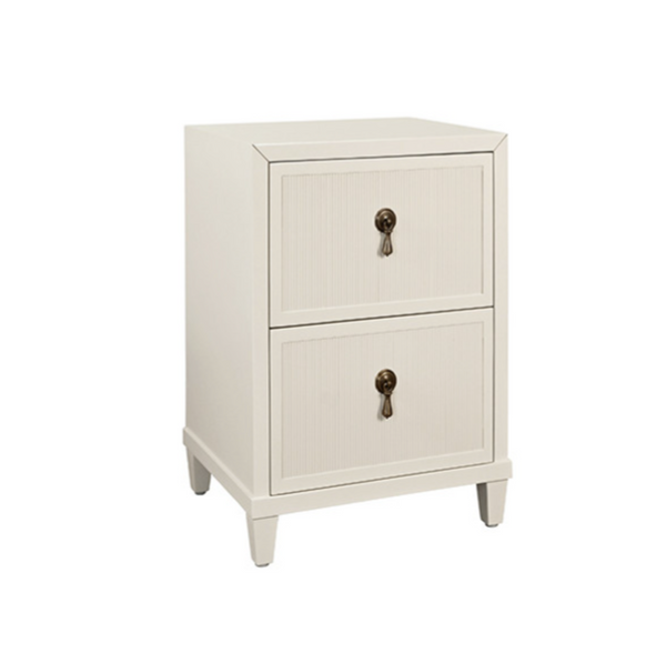 Novalie Antique White Matte Lacquer Side Table