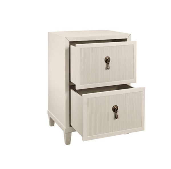 Novalie Antique White Matte Lacquer Side Table