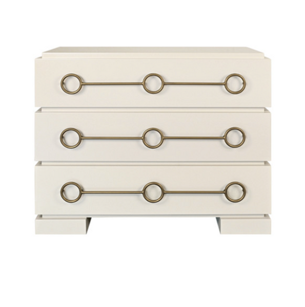 Roderick Antique White Lacquer Chest of Drawers