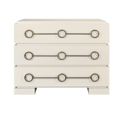 Roderick Antique White Lacquer Chest of Drawers