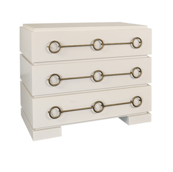 Roderick Antique White Lacquer Chest of Drawers