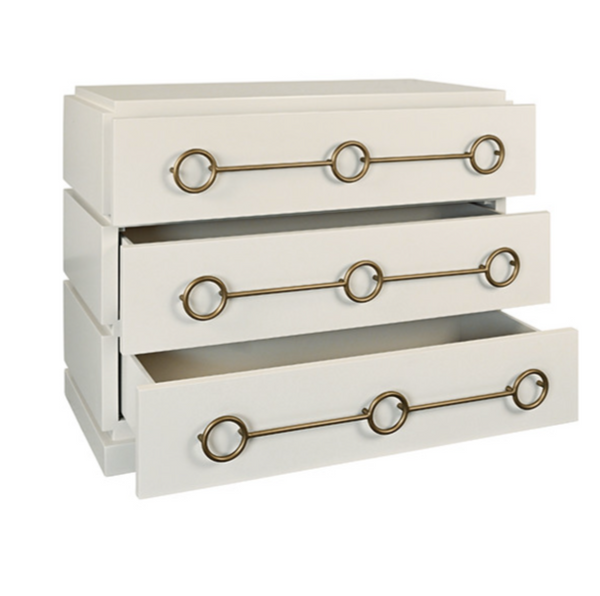 Roderick Antique White Lacquer Chest of Drawers