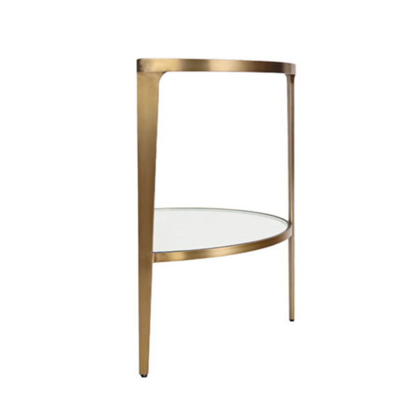 Lisa Antique Brass Demilune Console Table