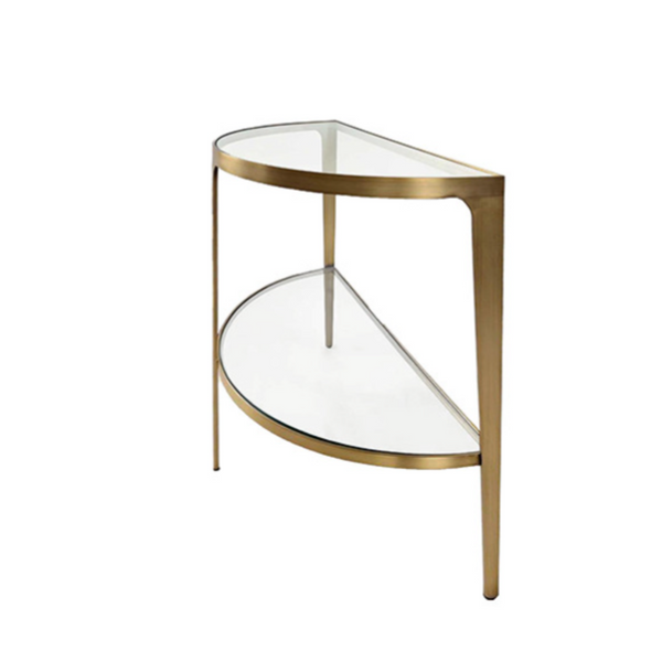 Lisa Antique Brass Demilune Console Table