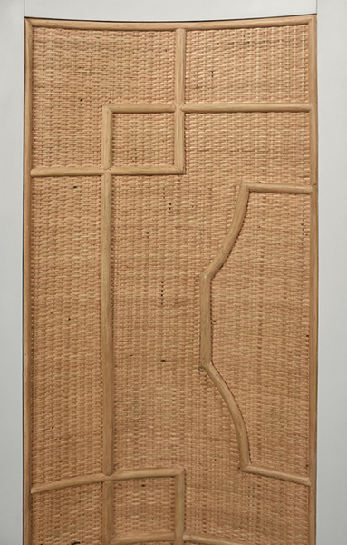 Isabel Rattan and Matte White Lacquer Cabinet