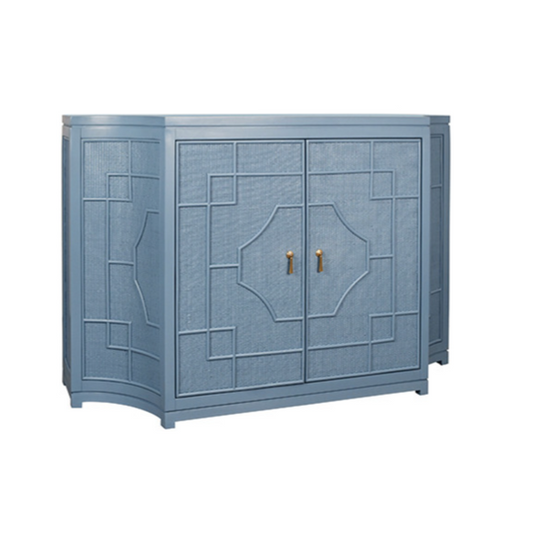 Isabel Rattan Capri Blue Rattan Cabinet