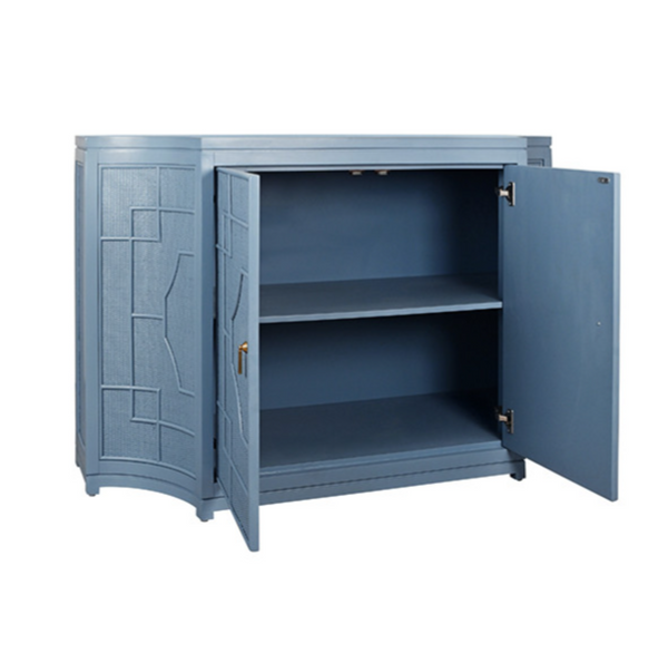 Isabel Rattan Capri Blue Rattan Cabinet