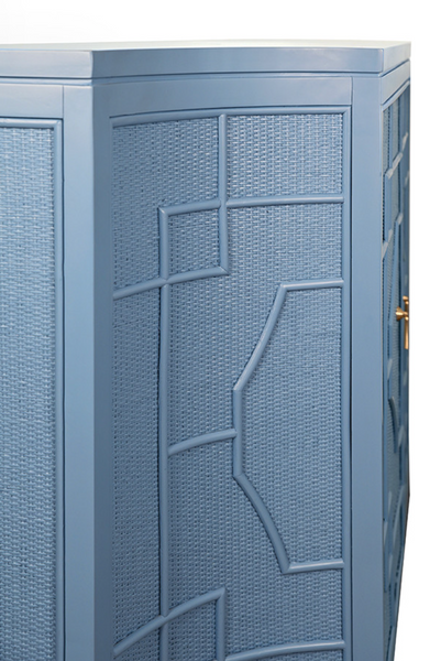 Isabel Rattan Capri Blue Rattan Cabinet